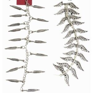 LOT Bead Landing Silver Plated Metal Beads Wings Feathers Jewelry Making Charms